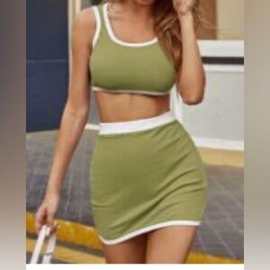 2 piece knit skirt and tank set size m